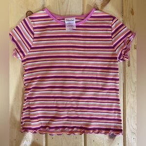 Pink and Yellow Striped Kids Tee